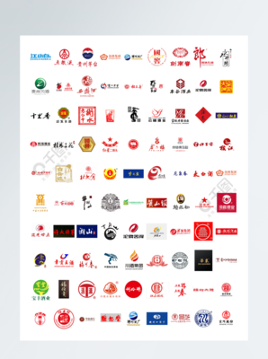 五粮液茅台江小白汾酒老白干等知名白酒icon和logo图标模板免费下载_svg格式_编号36918797